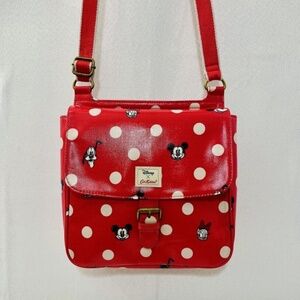Disney + Cath Kidston Crossbody Red w White polka Dots Mickey Minnie Pluto EUC